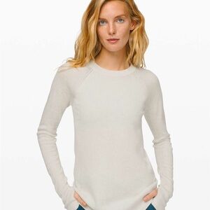 Lululemon 100% Merino Wool Sit In Lotus Cream Knit Cozy Neutral Sweater S
